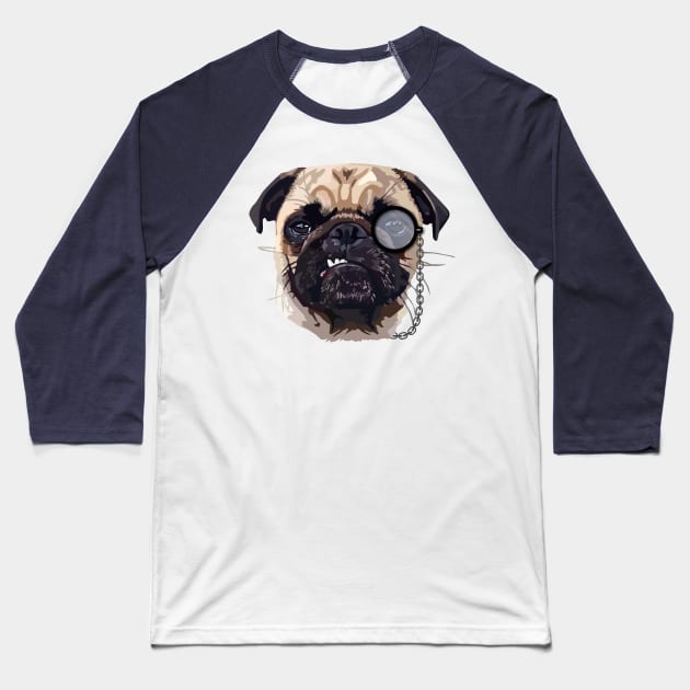 Pug Baseball T-Shirt by thedailysoe